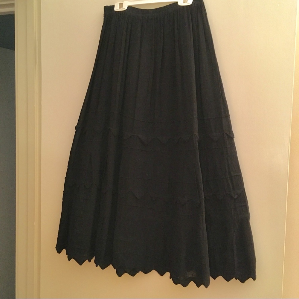 Black cotton gauze skirt hecho en Mexico